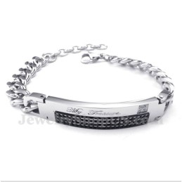 Herrearmbånd Med Titanium Og Sort Diamant Til Par
