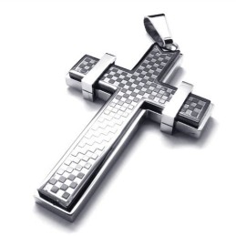 Moderigtigt Kors Titanium Vedhæng (Sort)