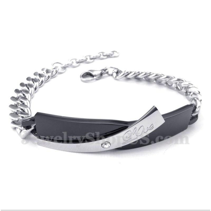 Herrearmbånd I Titanium, Sort, Til Par Herrearmbånd I Titanium, Sort, Til Par