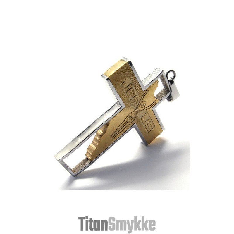 Jesus Kors Titanium Vedhæng (Gylden)