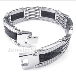 Armbånd Med Græsk Meandermønster I Titanium Til Mænd
