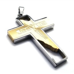 Jesus Kors Titanium Vedhæng (Gylden)