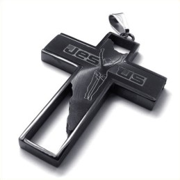 Jesus Kors Titanium Vedhæng (Sort
