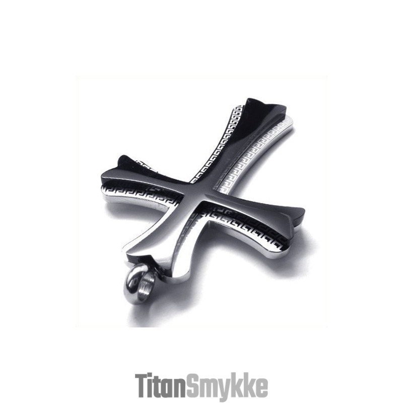 Ny Stil Med Kors I Titanium (Sort) Ny Stil Med Kors I Titanium (Sort)