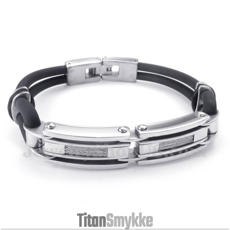 Herrearmbånd Med Titaniumgummikabel