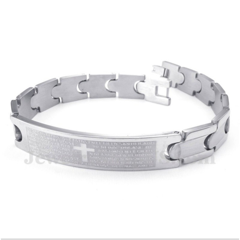 Armbånd Med Spanske Bibelvers I Titanium Til Mænd