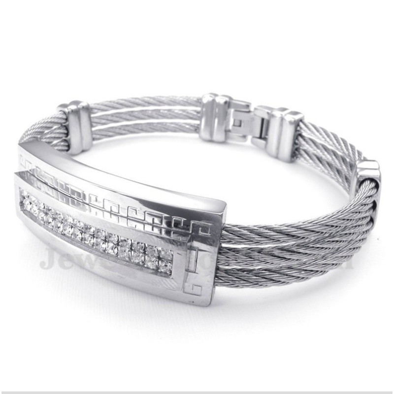 Titanium Diamant Kabelarmbånd Til Mænd