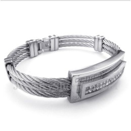 Titanium Diamant Kabelarmbånd Til Mænd