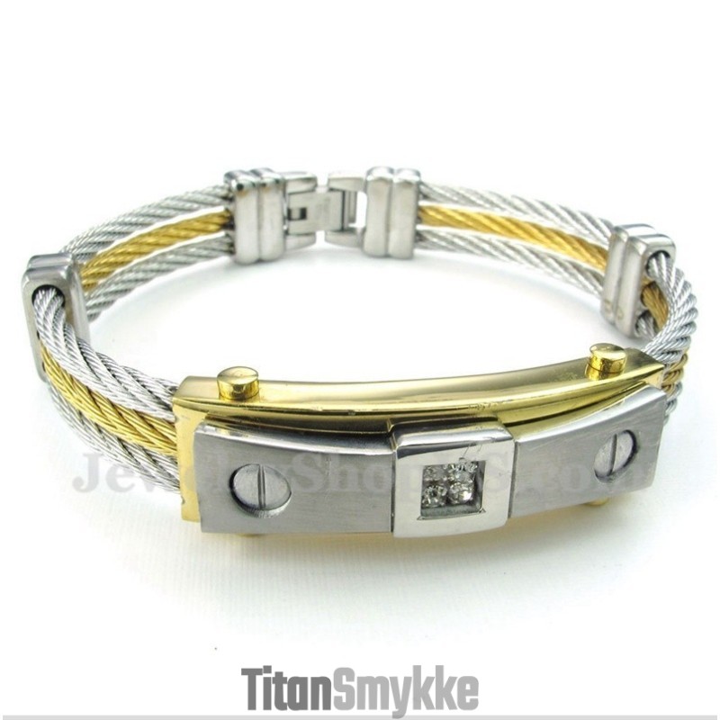 Titanium Diamant Kabelarmbånd Til Mænd