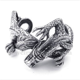 Herrearmbånd I Støbt Titanium Med Dragemotiv