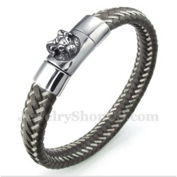 Herrearmbånd Med Titanium-Aries-Læderkabel