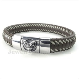 Herrearmbånd Med Titanium-Aries-Læderkabel