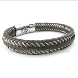 Herrearmbånd Med Titanium-Aries-Læderkabel