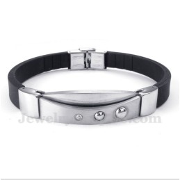 Herrearmbånd Med Titanium Og Diamanter I Gummi