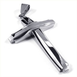 Moderigtigt Ripple Cross Titanium Vedhæng (Sølv)