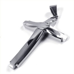 Moderigtigt Ripple Cross Titanium Vedhæng (Sølv)