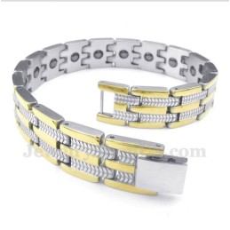 Herrearmbånd Med Titanium Og Guldmagnet
