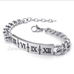 Herrearmbånd Med Diamanter I Titanium Og Romertal
