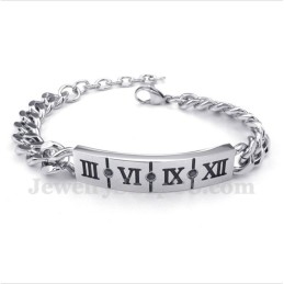 Titanium Diamant Armbånd Til Par Med Romertal (Et Par)