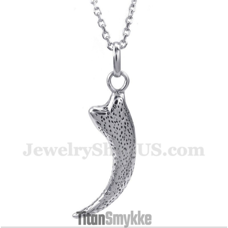 Herre Titanium Ulvefangsvedhæng Med Fri Kæde