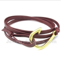 Herrearmbånd Med Titaniumkroge I Læder