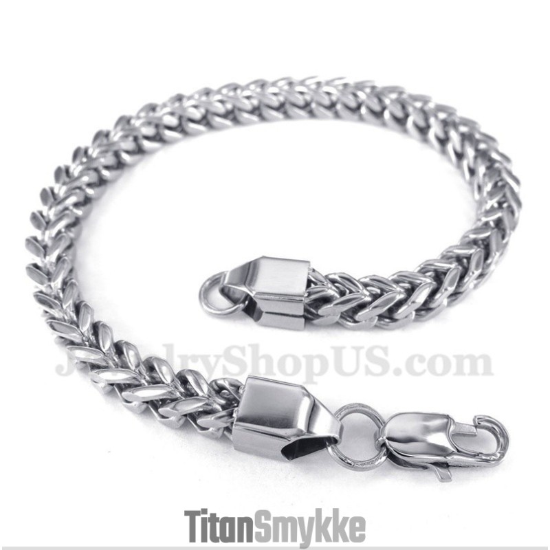 Herrearmbånd I Sølv Med Titanium