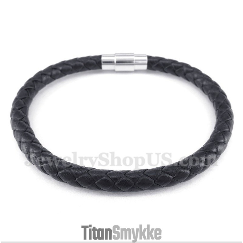 Herrearmbånd I Sort Læder