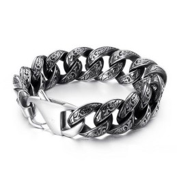 Moderigtigt Herrearmbånd I Titanium Med Flere Løkker Og Mønster