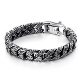 Moderigtigt Herrearmbånd I Titanium Med Flere Løkker Og Mønster