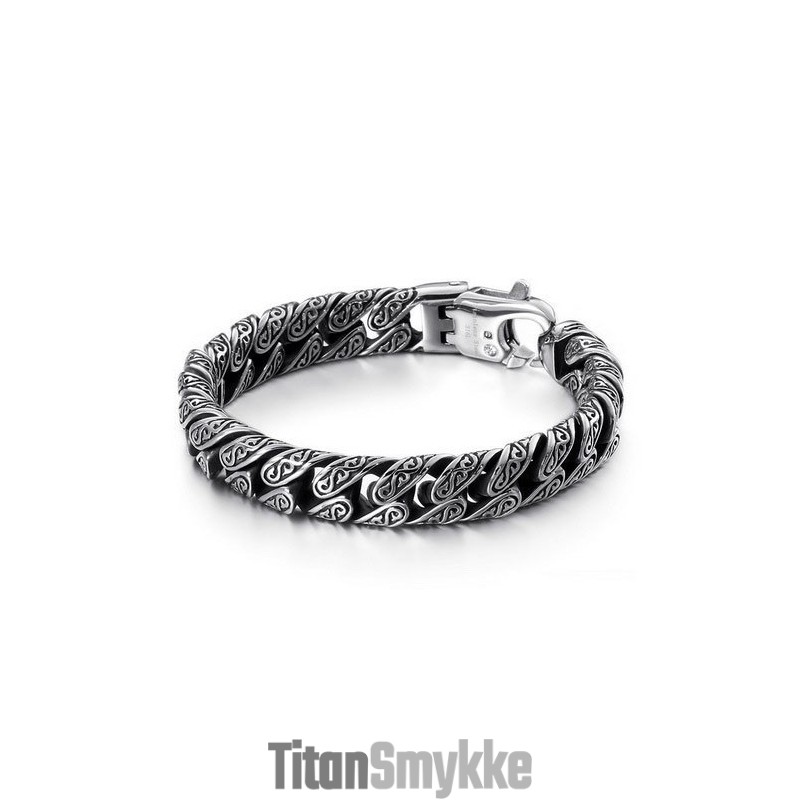 Moderigtigt Herrearmbånd I Titanium Med Flere Løkker Og Mønster Moderigtigt Herrearmbånd I Titanium Med Flere Løkker Og Mønster