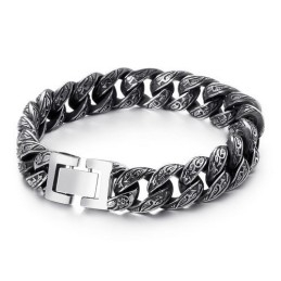 Moderigtigt Herrearmbånd I Titanium Med Flere Løkker Og Mønster