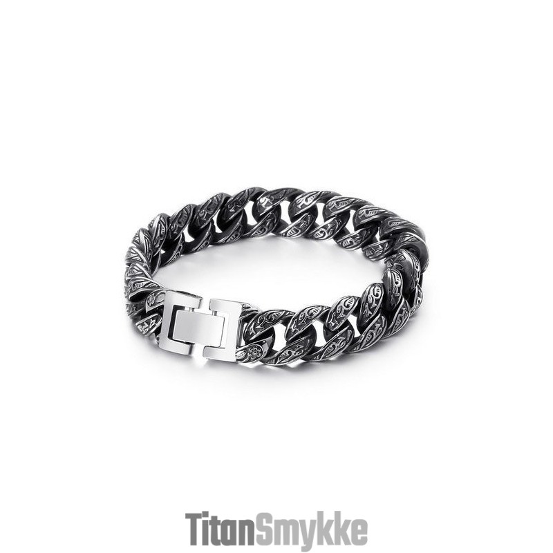 Moderigtigt Herrearmbånd I Titanium Med Flere Løkker Og Mønster Moderigtigt Herrearmbånd I Titanium Med Flere Løkker Og Mønster
