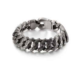 Cool Personlighed Retro Blomster Titanium Armbånd Til Mænd