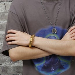 Vintage Titaniumarmbånd Med Drageskælsmønster Til Herrer