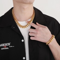 Cubansk Kæde Titanium Armbånd Til Mænd