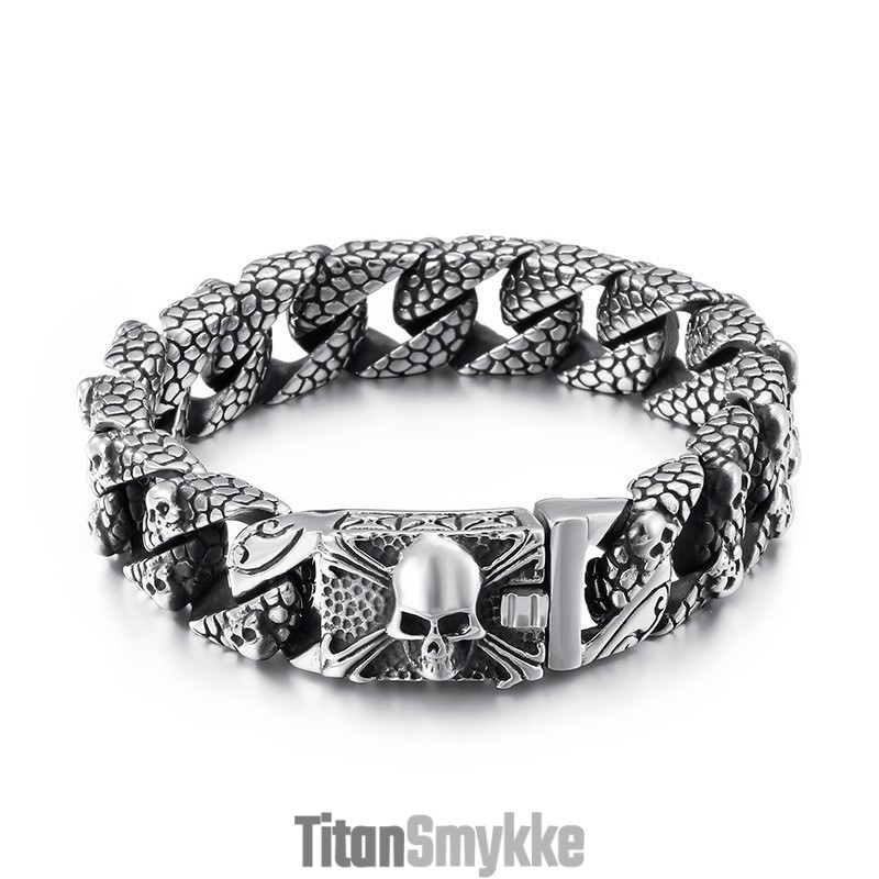 Chic Titanium Korsarmbånd Herre Titanium Kraniearmbånd