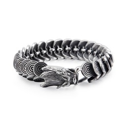 Moderigtigt, Cool Titanium Dragehovedsmykker Til Mænd Vintage Tide-Armbånd Til Mænd Med Støbt Titanium Drage