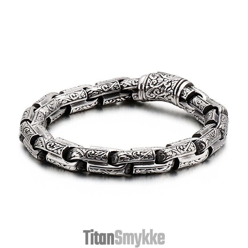 Moderigtigt, Cool Titanium Dragehovedsmykker Til Mænd Vintage, Trendy Mænds Støbte Titanium Dragearmbånd