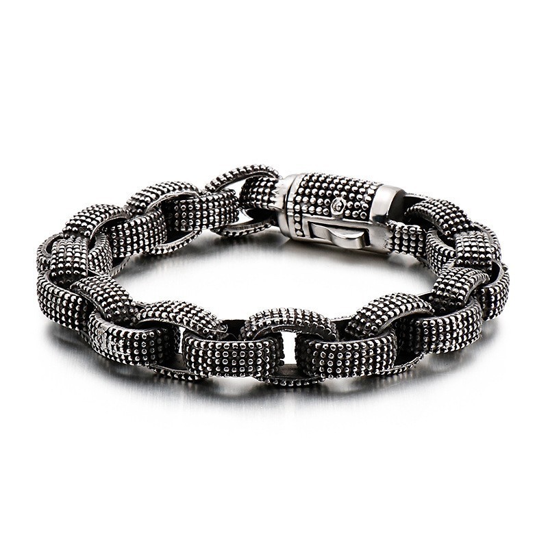 Moderigtigt, Cool Titanium-Tapesmykker Til Mænd, Vintage, Trendy Herrearmbånd Med Støbt Titanium-Drage