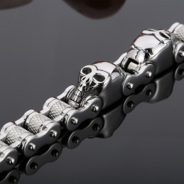 Cool Skull Cykelkæde Titanium Armbånd Til Mænd