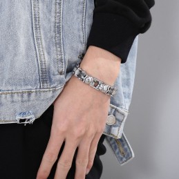 Cool Skull Cykelkæde Titanium Armbånd Til Mænd