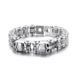Cool Skull Cykelkæde Titanium Armbånd Til Mænd