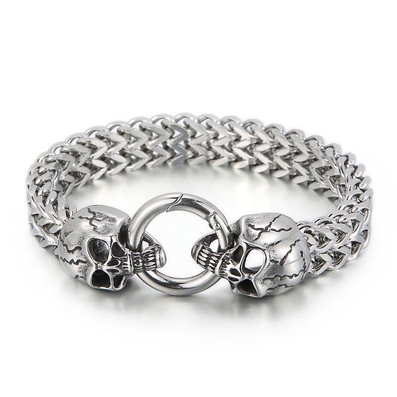 Cool Skull Titanium Armbånd Til Mænd