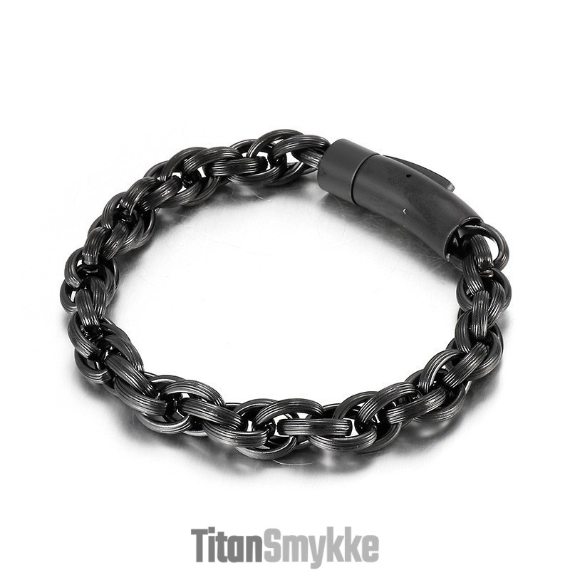 Enkelt, Moderigtigt Og Elegant Bikerarmbånd I Titanium Til Mænd