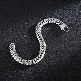 Tide Accessories Fashion Titanium Herrearmbånd Med Firkantet Spænde Og Ryghvirvelkæde
