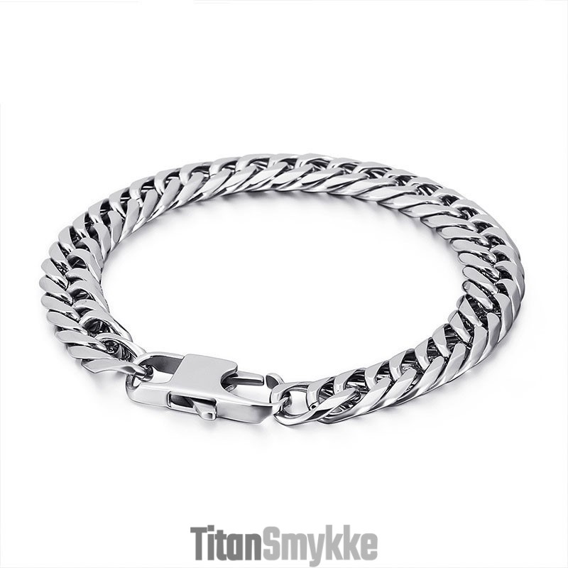 Tide Accessories Fashion Titanium Herrearmbånd Med Firkantet Spænde Og Ryghvirvelkæde Tide Accessories Fashion Titanium Herrearmbånd Med Firkantet Spænde Og Ryghvirvelkæde