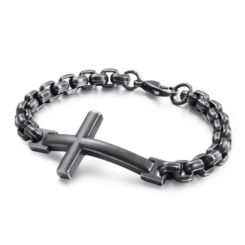 Titanium Tide Herrearmbånd Titanium Herrekors Firkantet Armbånd Tide Herretilbehør