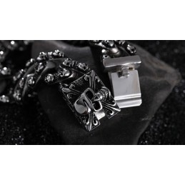 Cool Retro Skull Herre Titanium Armbånd Rock Chic Ghost Head Armbånd Tide Herretilbehør