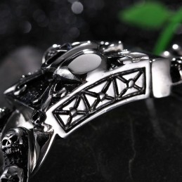 Cool Retro Skull Herre Titanium Armbånd Rock Chic Ghost Head Armbånd Tide Herretilbehør
