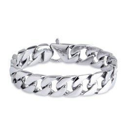 Titanium Armbåndsversion Af Modearmbåndet Cuba-Kæde Herrearmbånd